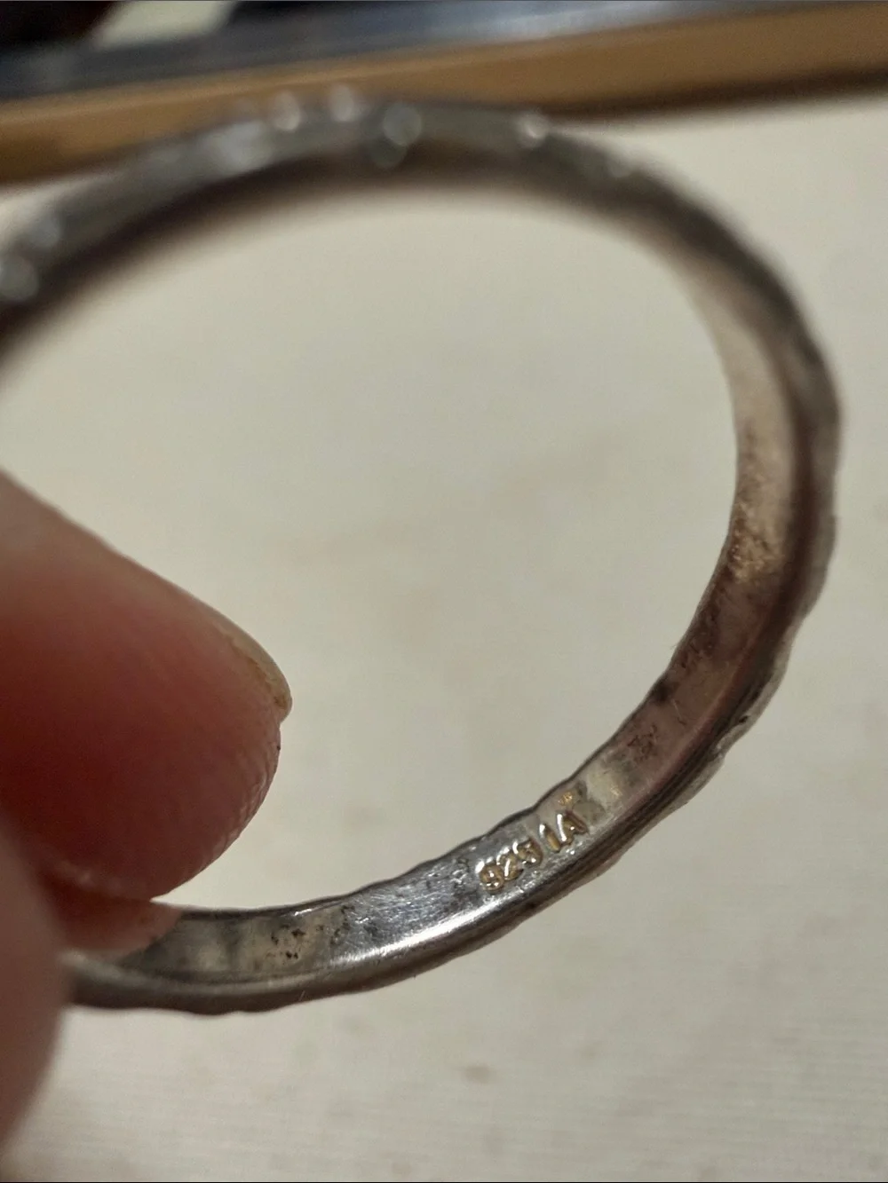 Sterling Silver 925 Carved Scroll Band Ring size 7.5